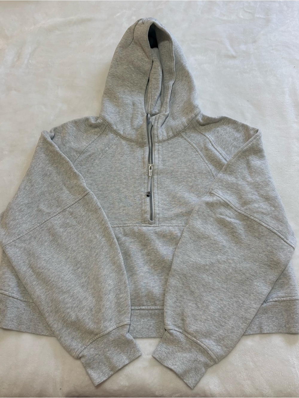 lululemon athletica Light Gray Half-Zip Scuba Hoodie